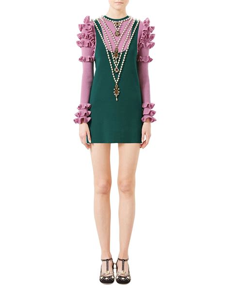 gucci pink green flower drss|net a porter Gucci dresses.